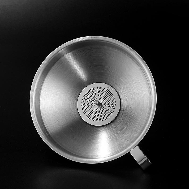 Stainless Steel Funnel 304 Kitchen Pouring Oil Funnel Filter Liquid Stainless Steel Oil Funnel Household Wine Funnel Large Calibre