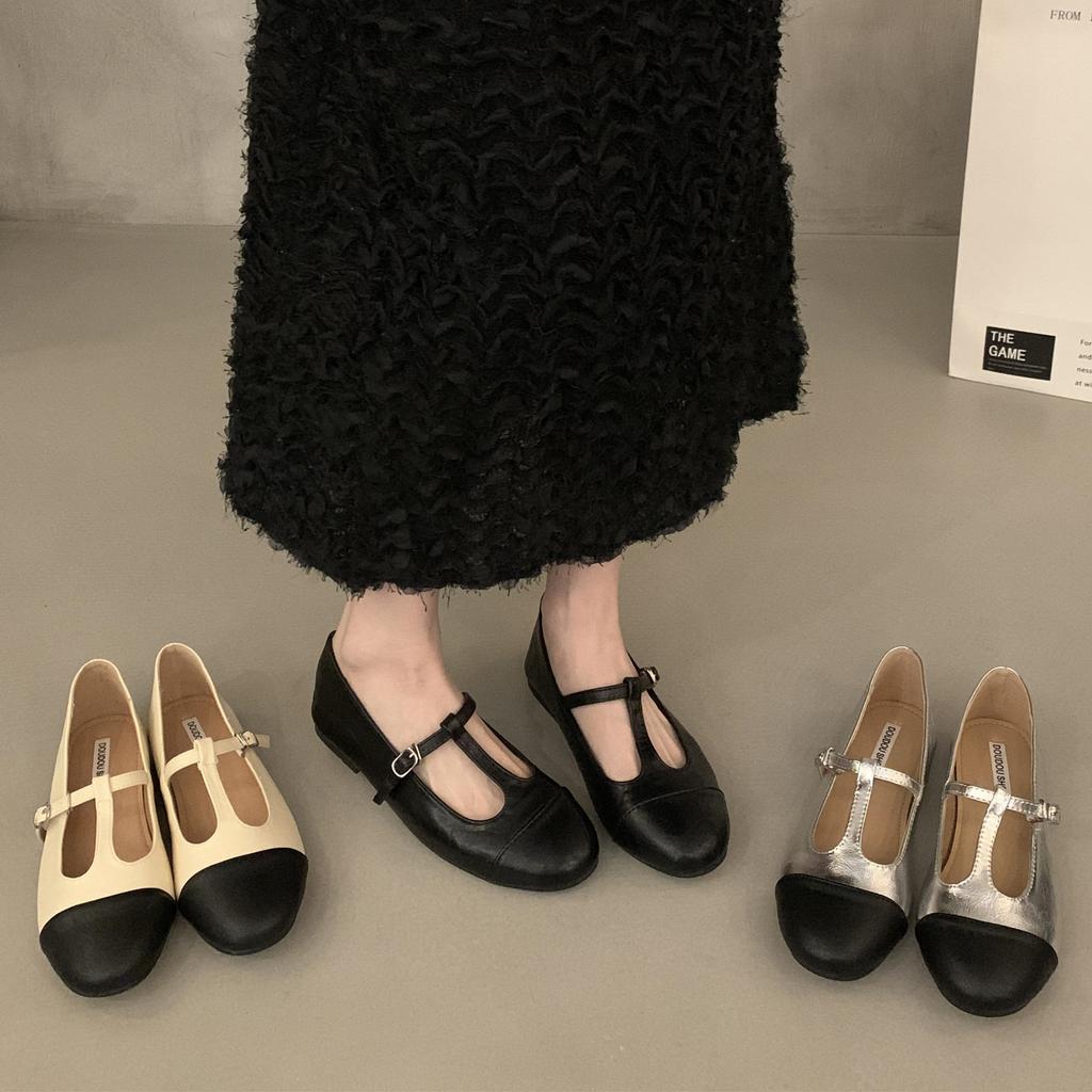 Fashion Bailamos Women Flats Fashion Round Toe Shallow Slip On Ladies Soft Ladies Mary Jane Ballerinas Flat Heel Casual Ballet Shoes Muj