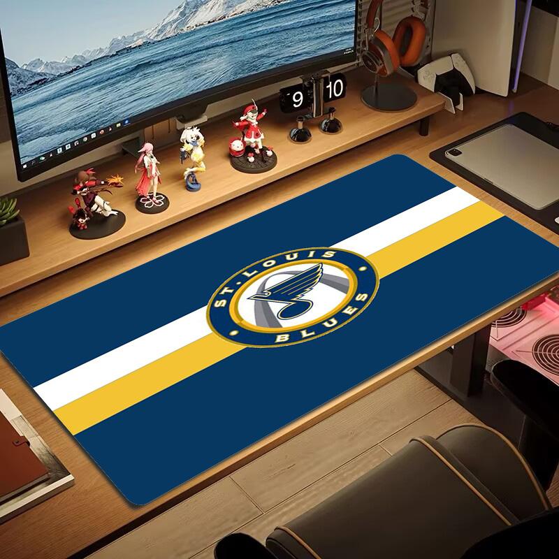 St. Louis Blues Logo Color Mouse Pad Large Gaming Table Cushion Non-slip Laptop Tablet Big Mousepad XXL Mat Mini PC Playmat With Lock Edge