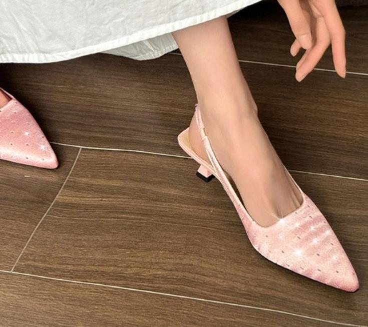 Fashion New  Pumps Women Pointed Blue Pointed Toe Party Shoes Summer Thin Heeled Sandals High Heel  Plus Size Women's Shoes 43