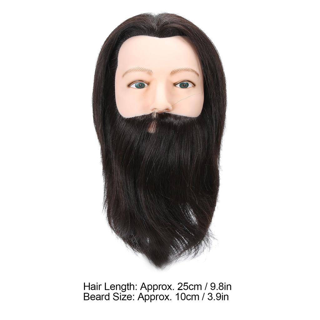 Salon Male Mannequin Head Human Hair Practice Hairdressing Training Head for Styling