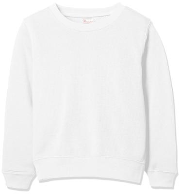 [Print Star] Moletom 8.4oz Fleece Gola Careca Moletom Leve 00219-MLCK Infantil Branco 120cm (equivalente ao tamanho japonês 120)