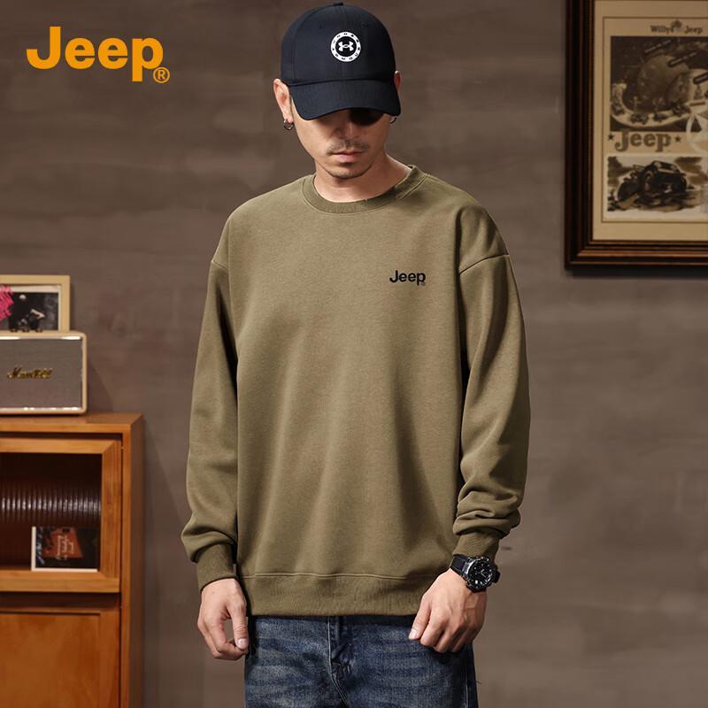 Jeep Men's Round Neck Loose Fit Sweatshirt