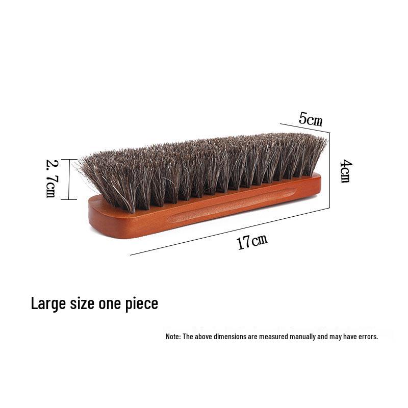 Beech Wood Horsehair Shoe Brush for Leather and Suede - Available in Large and Small Sizes