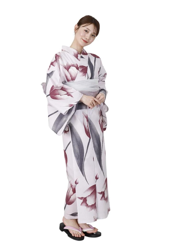 Kimono Hiroba Yu Yukata 9 Patterns Women's 4-Piece Set, (spk-2)