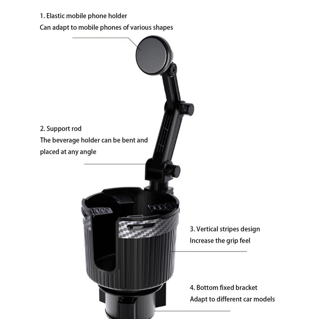 Cup Holder Phone Mount 2-In-1 Adjustable Cellphone Stand Cup Holder With Magnetic Phone Mount For Car Automotive Vehicle SUV