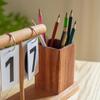 High-Quality Black Walnut Wood Pen Holder Minimalist Desktop Organizer Box For Office Stationery Storage Wooden Desk Accessory