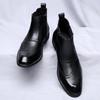 Classic Retro Man Chelsea Boots Men Brogue Leather Ankle Boots Fashion British Style Short Boots Versatile Casual Business Shoes