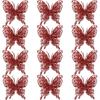5Pcs Christmas Tree Butterfly Decor Glitter Hollow Butterfly Xmas Tree Hanging Decor Home New Year 2025 Navidad Decoration