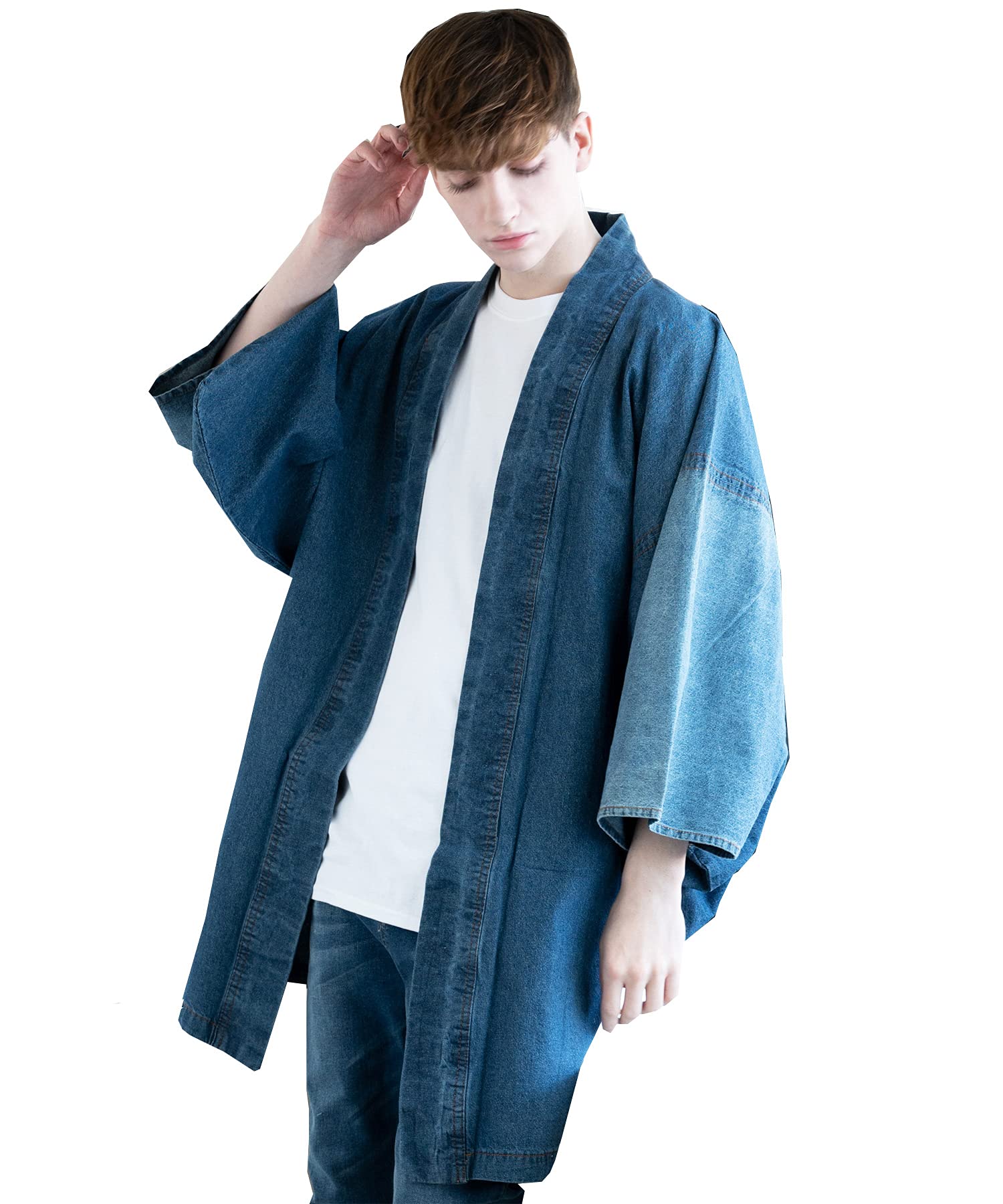 

Джинсовая ткань Haori Yukata Yukata Damaged Indigo 3L 8(8)