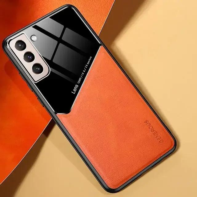 Luxury Leather Car Magnetic Protective Case for Samsung Galaxy S24 S23 S22 20 21  Note 20 Ultra S10 M55 M35 A15 Protect Shockproof Protection Cover