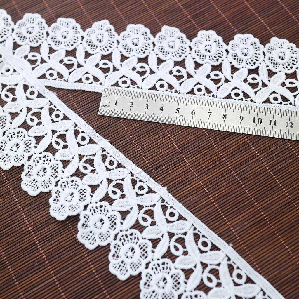 Unilateral Milk Silk Water-Soluble Lace, Hollow Dress Lace Cheongsam Skirt Handmade Accessories