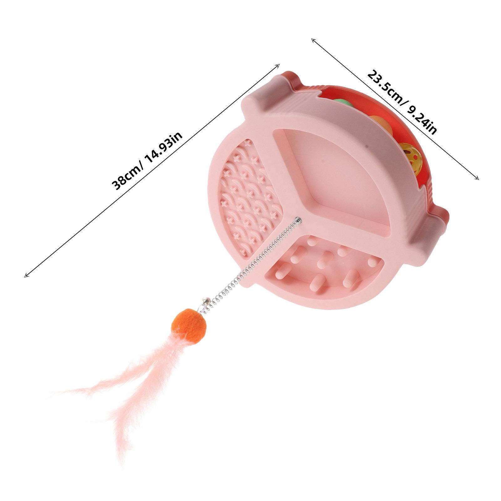 Cat Interactive Self-Entertainment Turntable Ball Indoor Chasing Teasing Stick Automatic Spinning Cat Supplies for Kittens and розовый