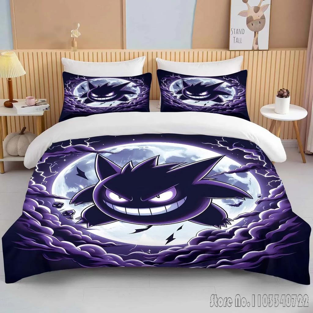 Anime Pokemon Gengar 3D Tištěný Dětský Povlečení Sada Dětské Povlaky na Peřinu Sada Ložní Prádlo Twin Jednolůžko King Děti Dospělí Dárek