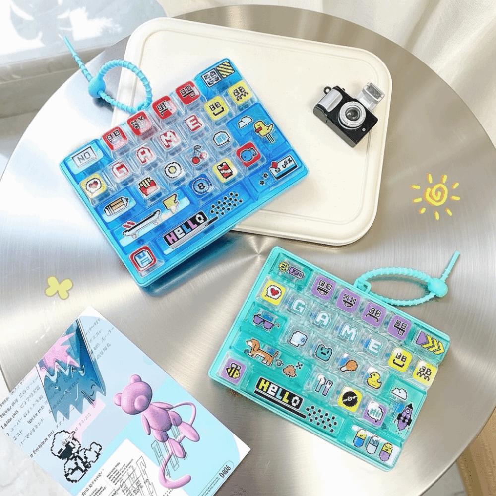 Clear Key Sounds Keyboard Keychain Pressable Keys Keyboard Toy Durable Mini Keyboard Charm  Gifts