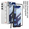 Magnetic Hinge Wrist Strap Case for Samsung Galaxy Z Fold 7 6 5 with Pen Holder Glass Protective Cover for Galaxy Z Fold7 Case