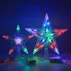 Christmas LED Transparent Five-pointed Star Tree Toppers Merry Christmas Tree Decorations for Home Xmas Ornaments Navidad Props