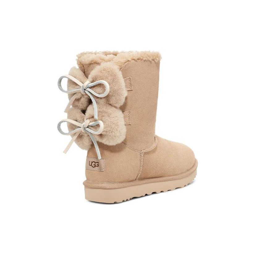 UGG Bailey Two-Layer Cowhide Round Toe Short Snow Boots Women Boots Mustard 1127131-MDSD