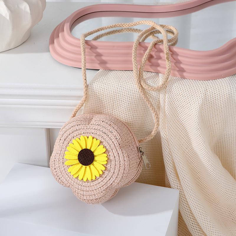 Süße florale Sommer-Strohhut-gewebte Crossbody-Mini-Tasche 2025