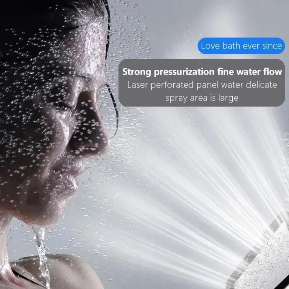 300 Holes Pressurized Showerhead Hand Hold Square Rain Shower Head Water Saving Rainfall Spray Nozzle Bathroom Accessories