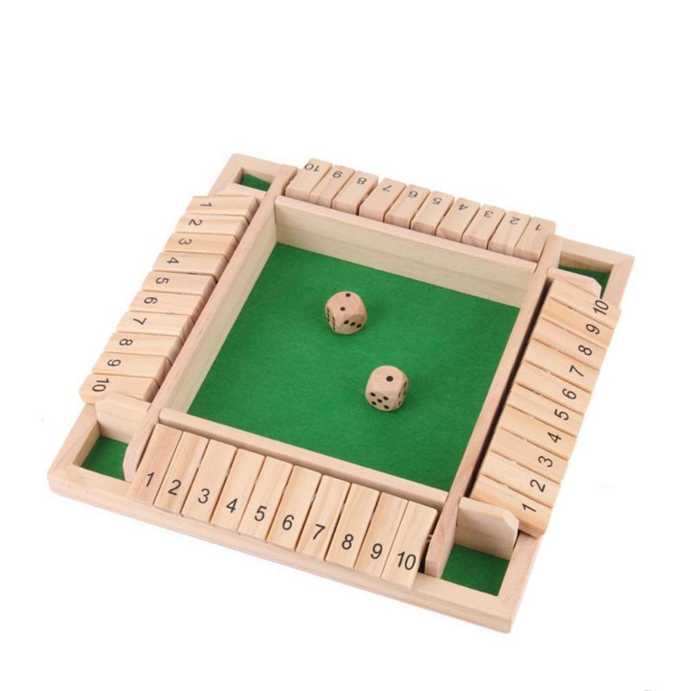 Developing Intelligent Table Board Game Toy Shut The Box Four-Sided Flip Card Game  Family Party