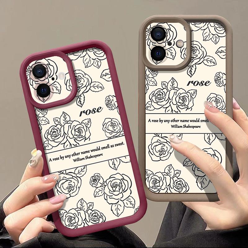 Rose Flowers Candy Color Phone Case For iPhone 16 Pro Max 16e 14 15 Pro Max Plus 13 12 11 Pro 7 8 XR X XS Shockproof Bumper TPU Silicone Cover