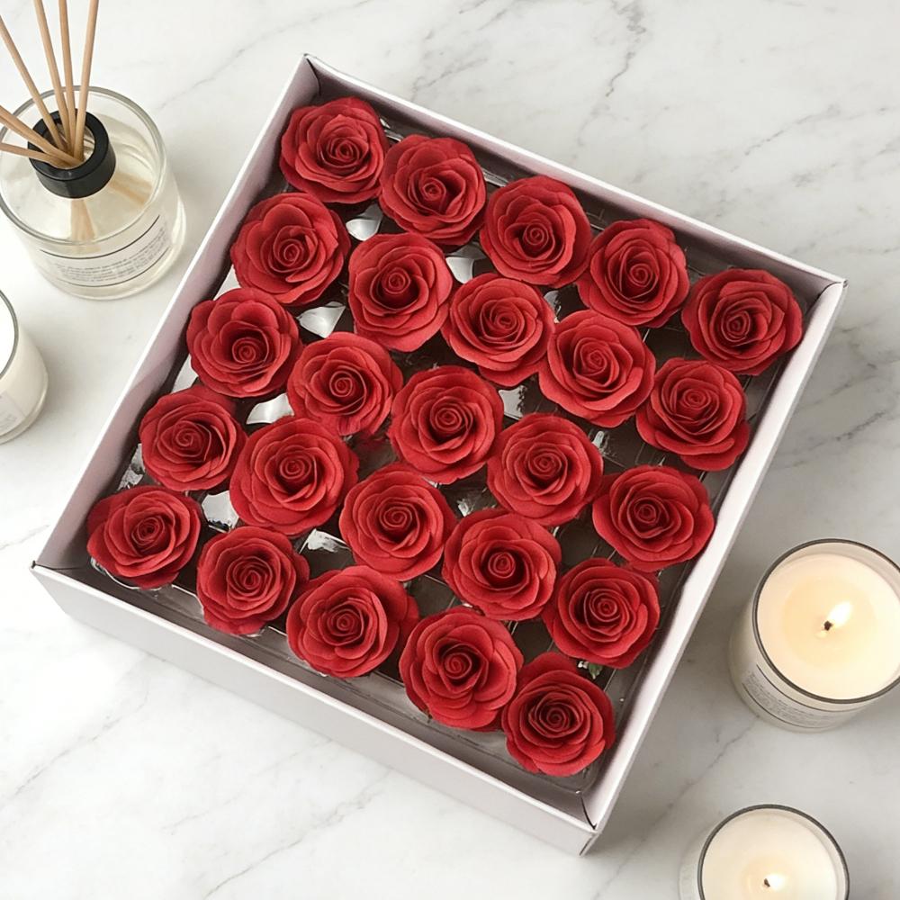 25PCS/Box Soap Rose Flowers New Style DIY Handmade Gift for Mother's Day Valentine Wedding Shower Favor Home Party Decor