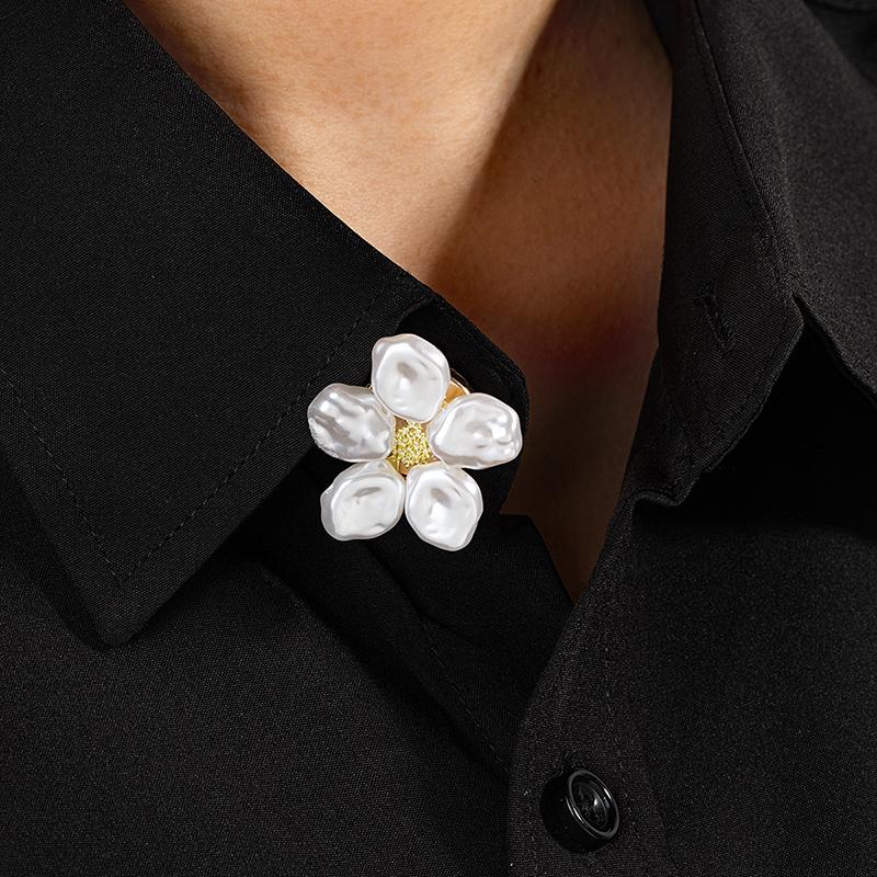Fashion Alloy Pearl Button Covers Shirt Sleeve Cufflinks Flower Collar Clips Decorative Elegant Accessories