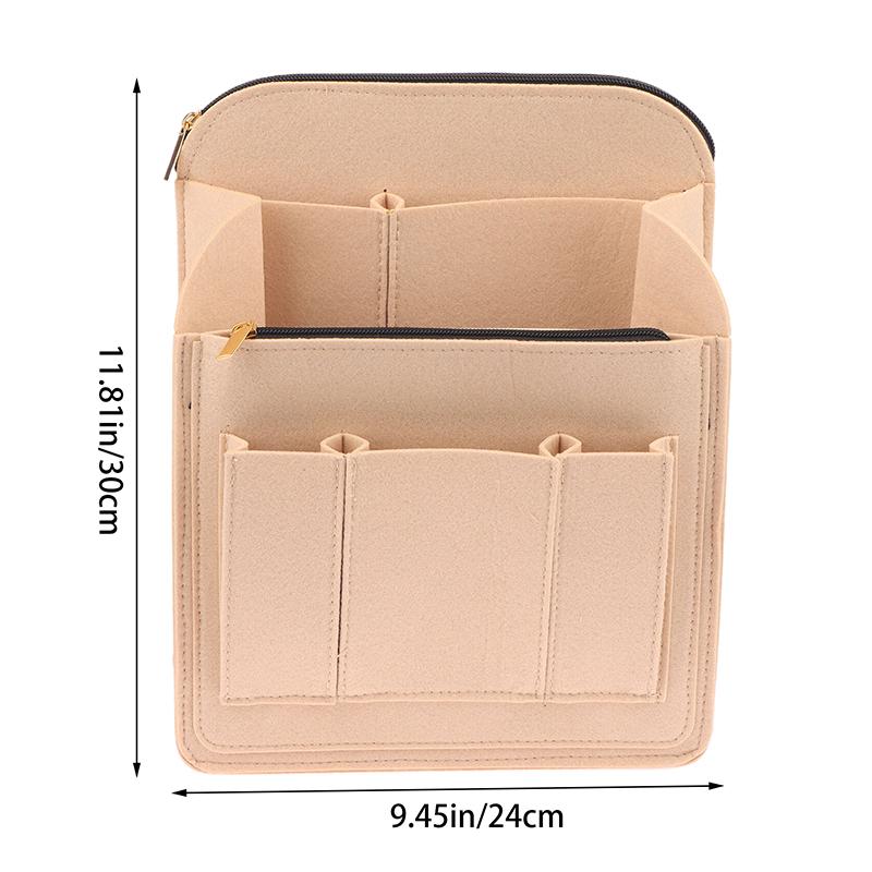 Traveling Backpack Insert Storage Bags Handbag Backpack Liner Make Up Organizer Bag Insert Women'S Felt Toiletry Cosmetic Bag