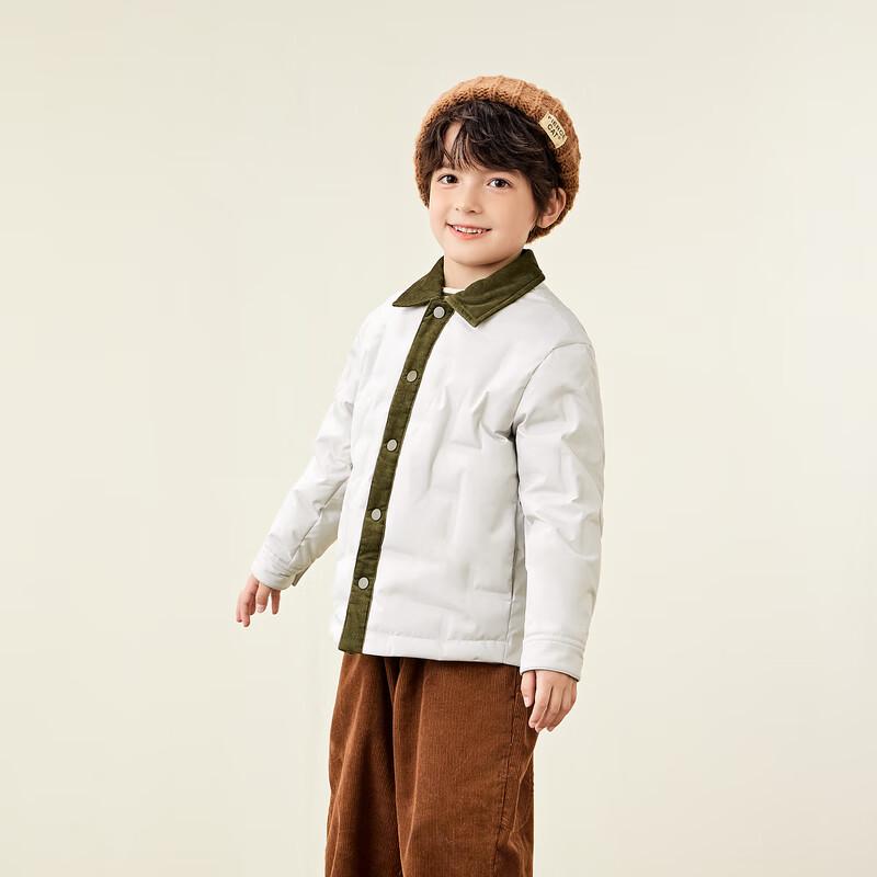 Mini Balabala Kids' Unisex Color-block Hooded Down Jacket