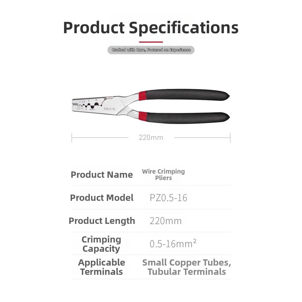 Ergonomic Grip Crimping Pliers For DIY Projects Built-In Cutting Blade Comfortable Handling Efficient Crimping