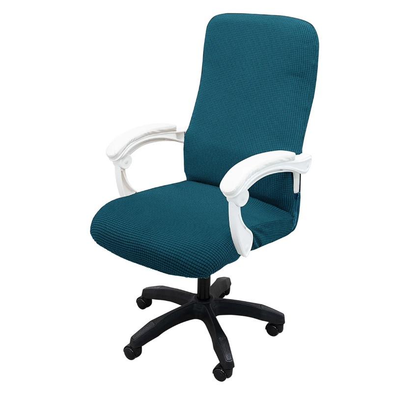 

Jacquard Thickened Stretchable Office Chair Cover Room Dustproof Scratch Resistant Retractable Home Computer Chair Slipcover L озеро синий