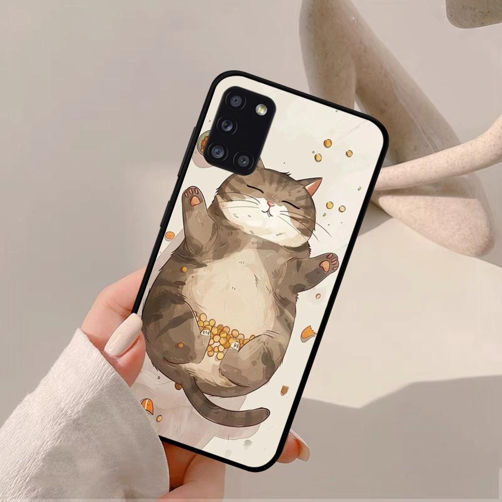 Cartoon Cute Cats Background Phone Case For Samsung A 10 11 12 13 20 21 22 30 31 32 40 51 52 53 70 71 72 73 91 13 Shell