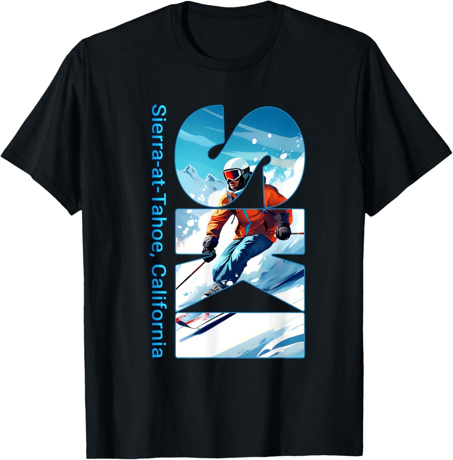Sierra-at-Tahoe Cool Skiing Vacation Ski Outdoor Skier T-Shirt S разноцветный