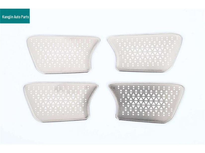 Dustproof Speaker Covers for 2025 Aion V Tyrannosaurus Rex Front Door Panels - Silver Stainless Steel Interior Modifications