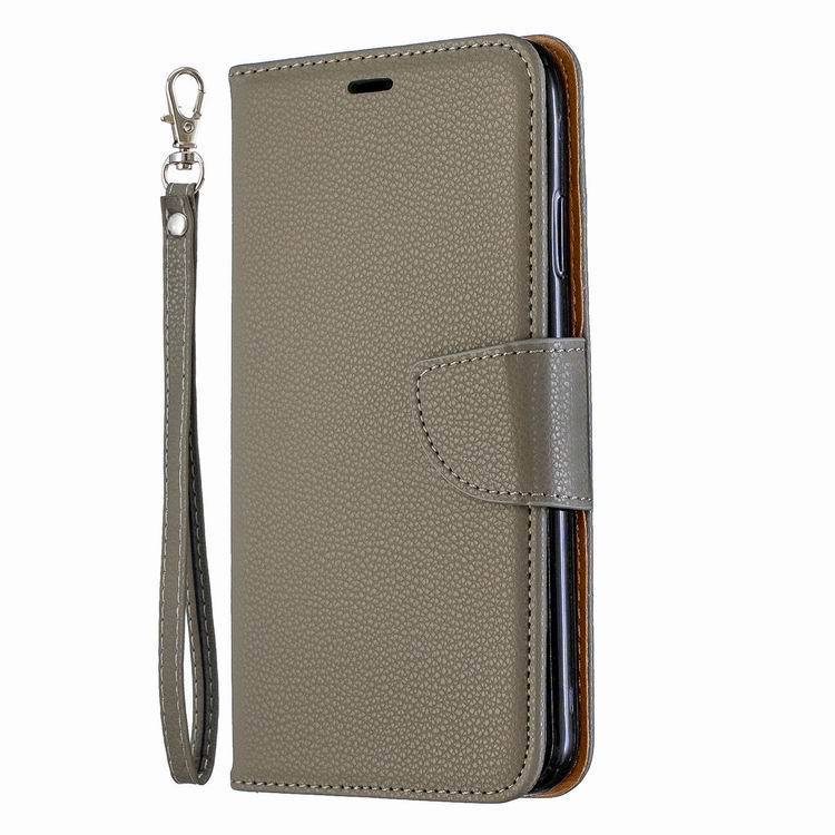 Etui skórzane w jednolitym kolorze z wzorem liczi na iPhone 15 Pro 13 Etui typu flip 7P Ochronne etui odporne na upadki