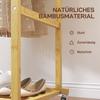 Clothes Rack with Casters, Coat Rack with Clothing Rail, Shoe Shelf, Made of Bamboo, 80 X 40 X 160 Cm, Natural