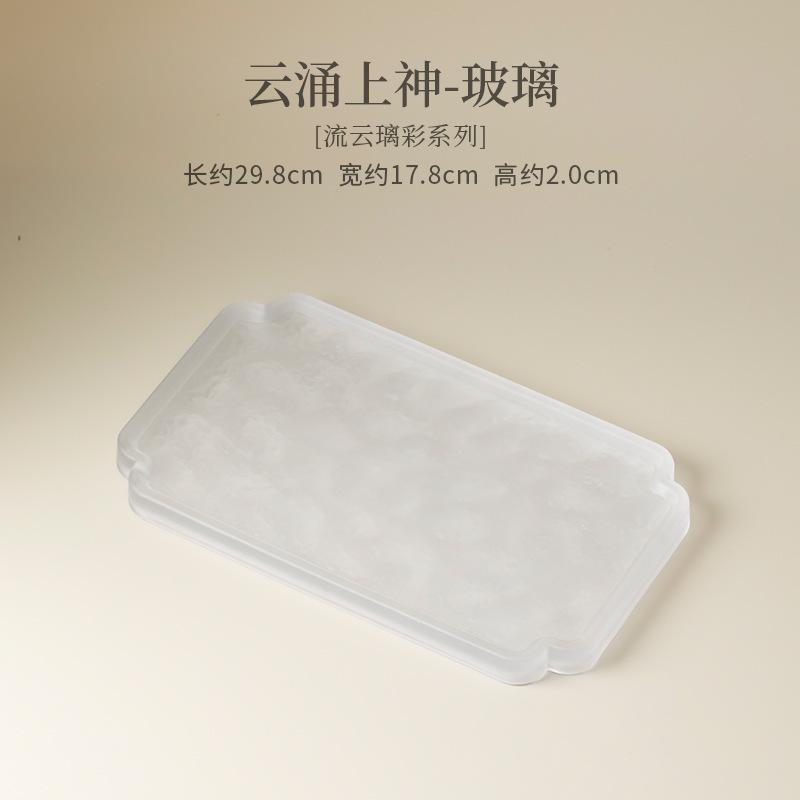 Azurblaue Farbe Handbemaltes Teebrett Nachmittagstee Dessertteller Kaffeeablage Teekannenuntersetzer Serviergeschirr Handwerk