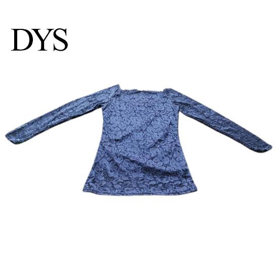 Off-shoulder spetsblus Damtoppar Asymmetrisk krage Långärmad skjorta Genombruten Enlinje Sömmad Enfärgad Smal passform Broderi Blommig topp