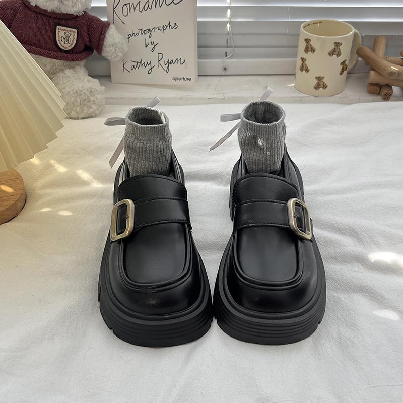 

Fashion Womens Loafers Shoes Round Toe British Style Casual Female Sneakers Clogs Platform Flats Oxfords Slip-on Summer Preppy Creepers 35 чорний