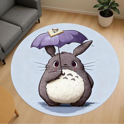 1pc Totoro Umbrella Round Chair Mat Office Area Rug - Non-Slip, Floor Mat for Office, Bedroom, Ideal Home Decor Gift P0105101