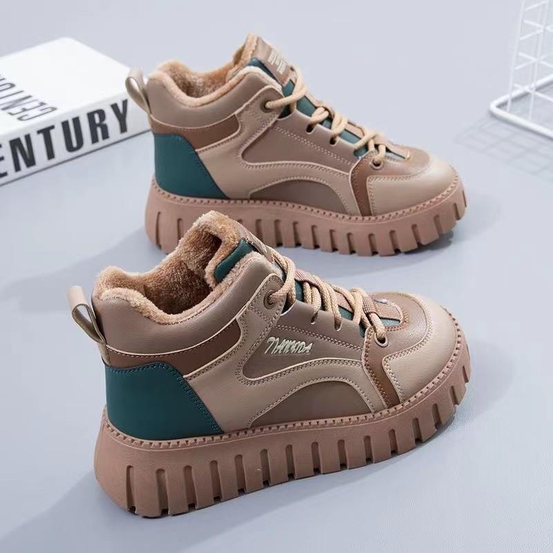 

Fashion High cut thick soled casual comfortable cotton shoes lace up snow boots women s winter new fashionable versatile short boots 40