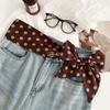 Polka dot silk scarf new versatile rose scarf plaid headband hair tie multi-functional belt waist silk scarf