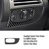 Bright Carbon Fiber Car Front Headlight Switch Frame Cover For BMW 6 E63 04-10