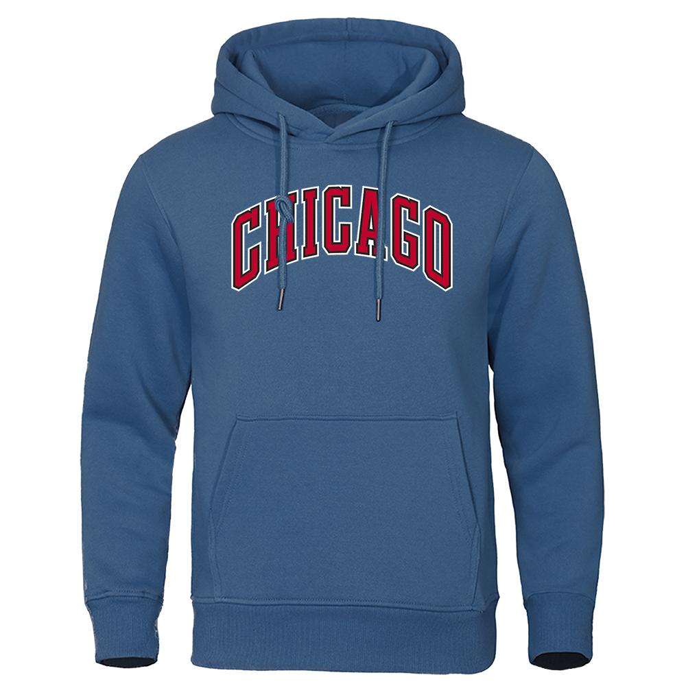 Chicago Basketball Uniform Street Printed Hoodie Men Personality Loose Clothing Pocket Pullover Hooded Soft Comfortable Hoody