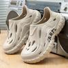Fashion Men Sandals Summer Hollow Breathable Lightweight Outdoor Soft Sole Beach Shoes Comfortable Fashion Non Slip Slip On Casual Shoes
