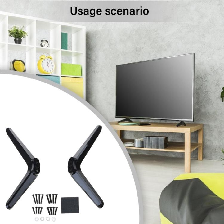 TV Legs Replacement TV Stand Antislip & Antiscratch Pads Easy Installation TV Pedestal Feet Hole 17-20mm
