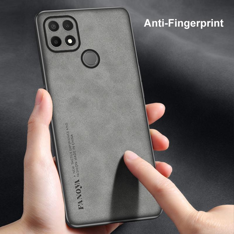 For OPPO A15 A15S Case Luxury PU Leather Phone Case For OPPO A15 S Back Cover Matte Silicone Shockproof Full Protection Coque