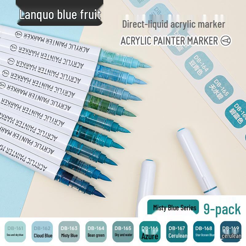 Blue Fruit Liquid Acrylic Brush Markers - Student Art Set