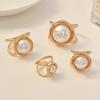 Flower Scarf Ring Faux Pearl Rose Camellia Silk Scarf Clip Elegant Floral Slide Buckle for Silk Scarves T-shirt Shawl